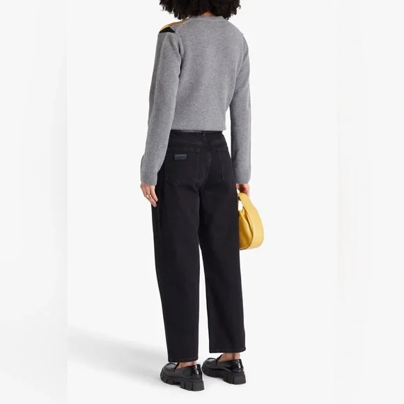 NWT Ganni Cropped Straight Jeans